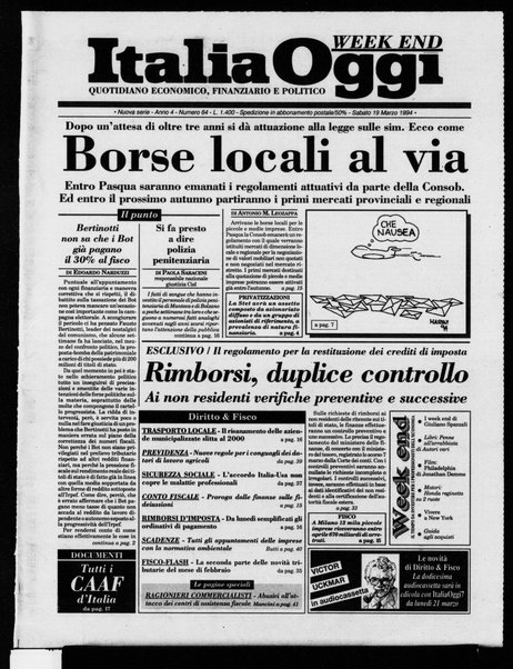 Italia oggi : quotidiano di economia finanza e politica